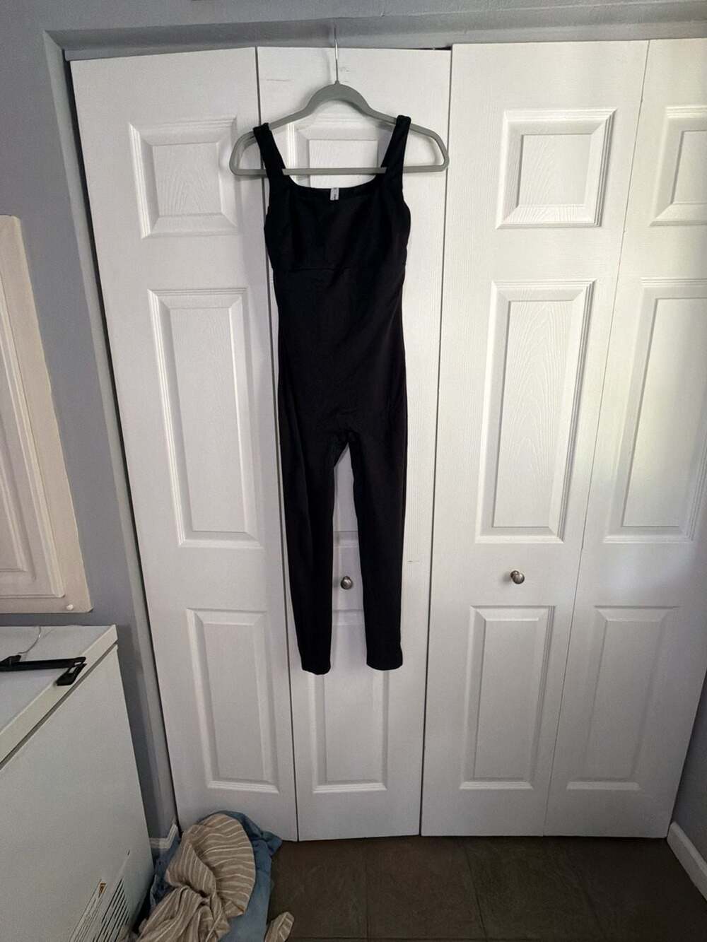 Popilush Shapewear Square Neck Sleeveless Workout Jumpsuit in Black